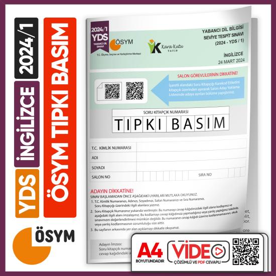 YDS%202024/1%20ÖSYM%20Tıpkı%20Basım%20Çıkmış%20Soru%20Deneme%20Kitapçığı%20Yeni%20Baskı%20Video%20Çözümlü%20Türkiye%20Geneli