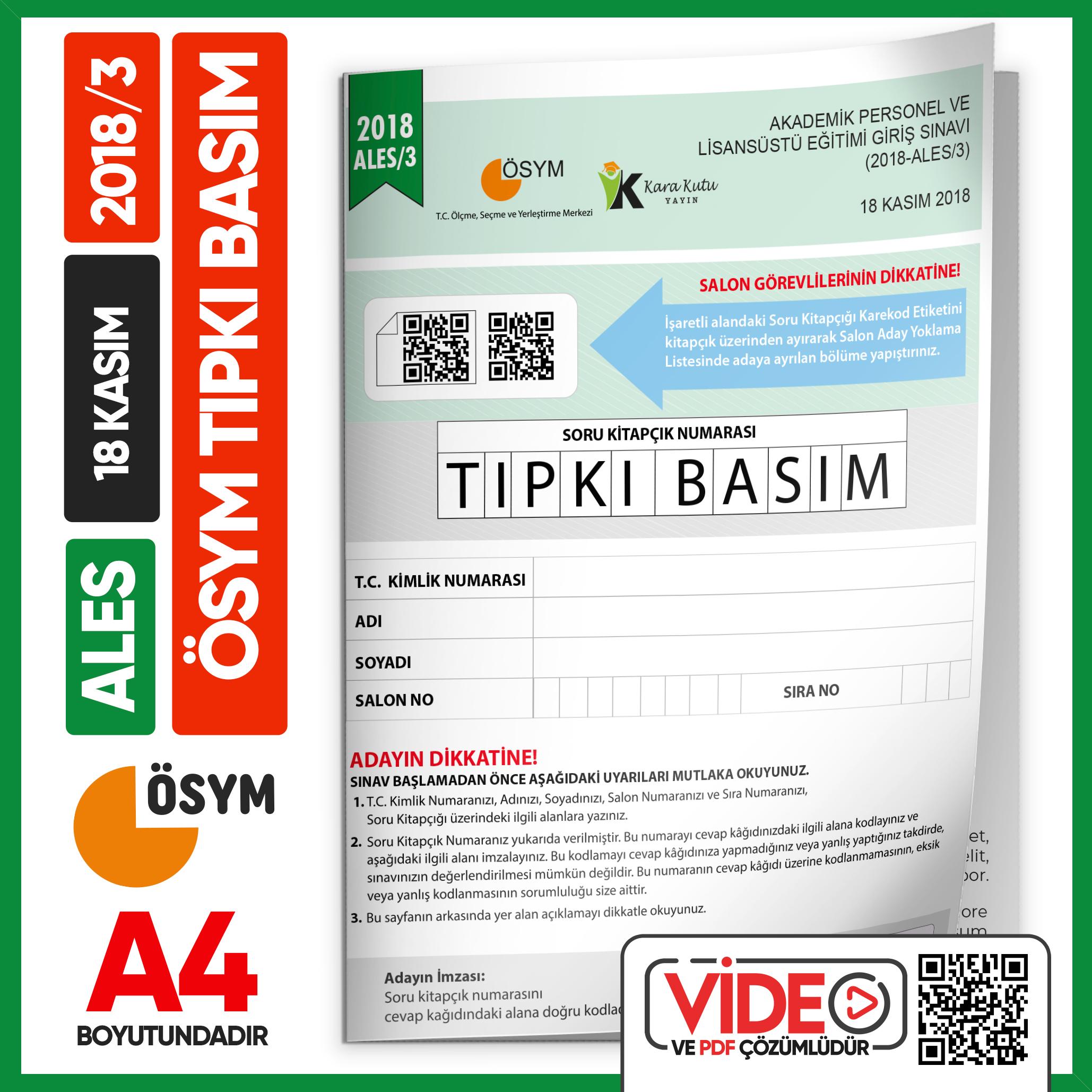 ALES%202018/3%20(KASIM)%20ÖSYM%20Tıpkı%20Basım%20Çıkmış%20Soru%20Deneme%20Kitapçığı%20Video/PDF%20Çözümlü%20Türkiye%20Geneli