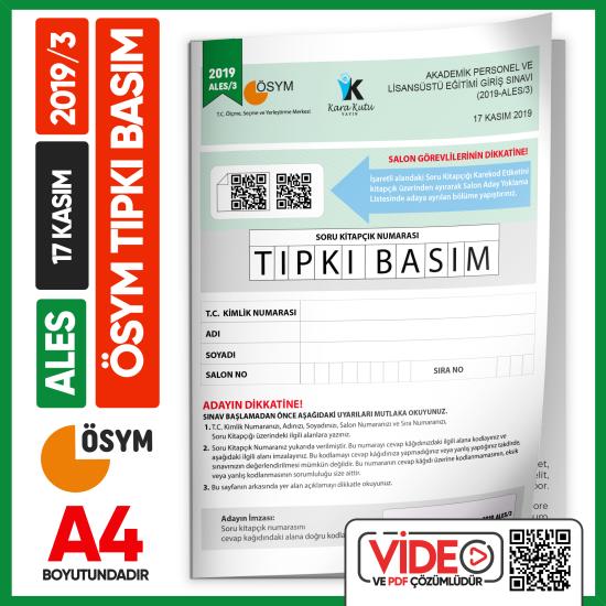 ALES%202019/3%20Kasım%20ÖSYM%20Tıpkı%20Basım%20Çıkmış%20Soru%20Deneme%20Kitapçığı%20Video/PDF%20Çözümlü%20Türkiye%20Geneli