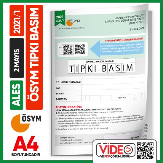 ALES%202021/1 ÖSYM%20Tıpkı%20Basım%20Çıkmış%20Soru%20Deneme%20Kitapçığı%20Video/PDF%20Çözümlü%20Türkiye%20Geneli