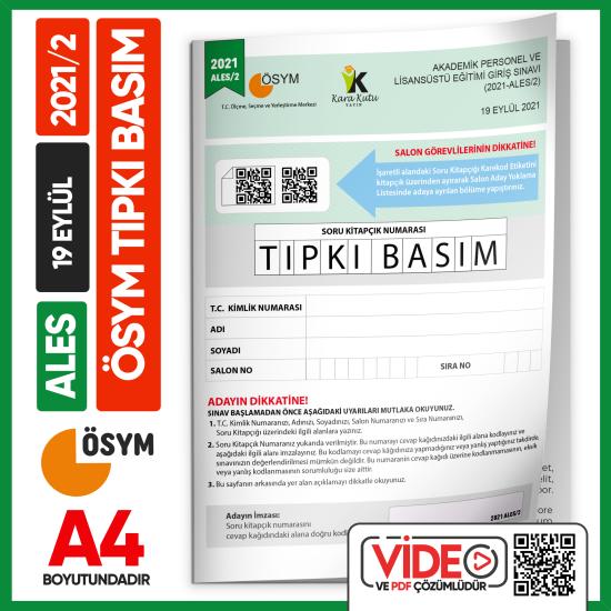 ALES%202021/2 ÖSYM%20Tıpkı%20Basım%20Çıkmış%20Soru%20Deneme%20Kitapçığı%20Video/PDF%20Çözümlü%20Türkiye%20Geneli