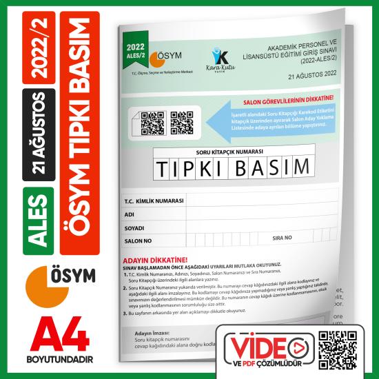 ALES%202022/2 ÖSYM%20Tıpkı%20Basım%20Çıkmış%20Soru%20Deneme%20Kitapçığı%20Video/PDF%20Çözümlü%20Türkiye%20Geneli