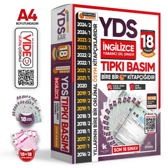 2025 YDS İngilizce ÖSYM Tıpkı Basım Çıkmış Soru 18li Deneme Paketi Video/PDF Çözümlü Türkiye Geneli