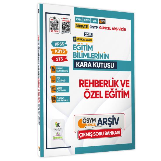 2025 Eğitim Bilimlerinin Kara Kutusu REHBERLİK ve ÖZEL ÖĞRETİM Çıkmış Soru Bankası K. Özetli Çözümlü