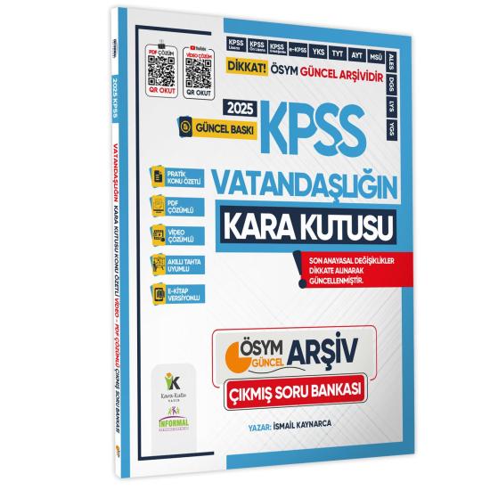 2025 KPSS VATANDAŞLIĞIN Kara Kutusu ÖSYM Çıkmış Soru Havuzu Bankası Konu Özetli Video/PDF Çözümlü