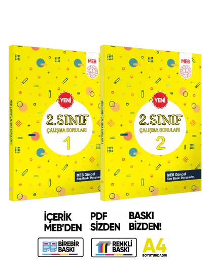 MEB İlkokul 2.Sınıf Çalışma Soruları 1 ve 2 Tüm Dersler Kazanım Pekiştirme Kitap Seti BASKI ÜCRETİ MEB İlkokul 2.Sınıf Çalışma Soruları 1 ve 2 Tüm Dersler Kazanım Pekiştirme Kitap Seti BASKI ÜCRETİ