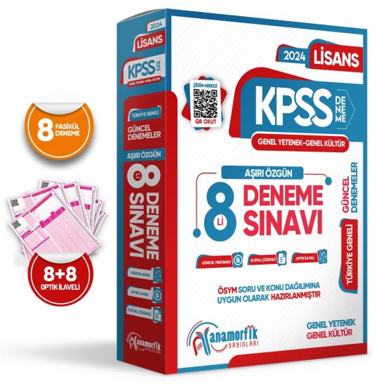 2024 KPSS GY-GK TG Kurumsal 8li Dijital Çözümlü Paket Deneme Sınavı Anamorfik Yayınları