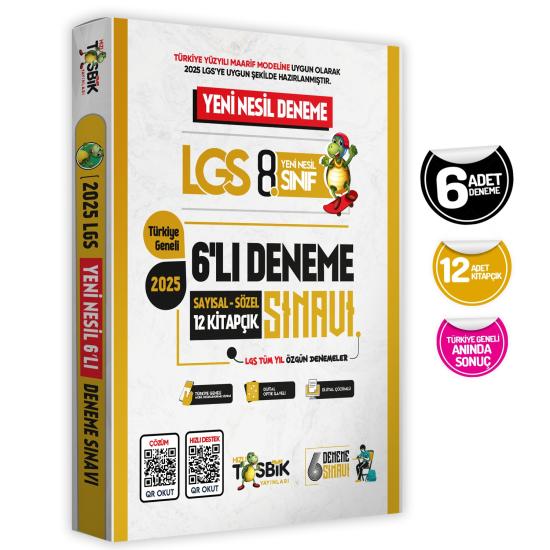 2025 8. Sınıf Yeni Sistem LGS 6lı TÜM YIL Deneme Paketi Dijital Çözümlü Hızlı Tosbik Yayınları