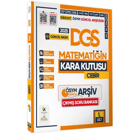 2025 DGS Matematiğin Kara Kutusu 1.Cilt CEBİR ÖSYM Çıkmış Soru Bankası Konu Özetli Video/PDF Çözümlü