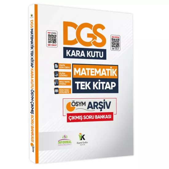 DGS Matematik Tek Kitap Kara Kutusu Konu Özetli Dijital Çözümlü Çıkmış Soru Bankası DGS Matematik Tek Kitap Kara Kutusu Konu Özetli Dijital Çözümlü Çıkmış Soru Bankası
