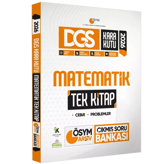 2026 DGS Kara Kutu Matematik TEK KİTAP ÖSYM Arşiv Çıkmış Soru Bankası Konu Özetli Dijital Çözümlü 2026 DGS Kara Kutu Matematik TEK KİTAP ÖSYM Arşiv Çıkmış Soru Bankası Konu Özetli Dijital Çözümlü
