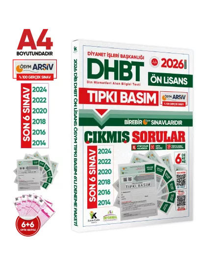 2026 KPSS-DHBT Lisans-ÖnLisans-Ortaöğretim ÖSYM Çıkmış Soru Tıpkı Basım(6+6+6)Kitapçık TG Deneme SETİ 2026 KPSS-DHBT Lisans-ÖnLisans-Ortaöğretim ÖSYM Çıkmış Soru Tıpkı Basım(6+6+6)Kitapçık TG Deneme SETİ
