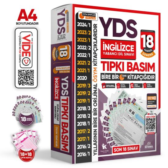 2024 YDS İngilizce ÖSYM Tıpkı Basım Çıkmış Soru 18li Deneme Paketi Video Çözümlü Türkiye Geneli