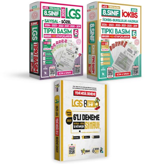 8.Sınıf LGS-İOKBS Tıpkı Basım ve ÖZGÜN Yeni Nesil Deneme Seti 18li (3X6) ALTIN PAKET TG Çözümlü