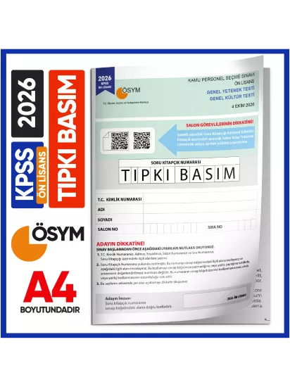 2026 KPSS Önlisans ÖSYM Tıpkı Basım Çıkmış Soru Deneme Kitapçığı (Video Çözümlü Türkiye Geneli) 2026 KPSS Önlisans ÖSYM Tıpkı Basım Çıkmış Soru Deneme Kitapçığı (Video Çözümlü Türkiye Geneli)