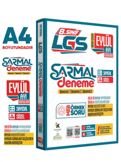 2027 8.Sınıf LGS Eylül Ayı MEB Örnek Soru Tıpkı Basım 3lü Sarmal Deneme Paketi Dijital Çözümlü 2027 8.Sınıf LGS Eylül Ayı MEB Örnek Soru Tıpkı Basım 3lü Sarmal Deneme Paketi Dijital Çözümlü