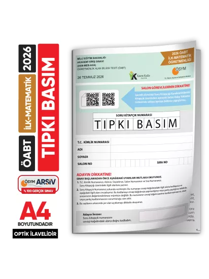2026 MEB-AGS ÖABT İlköğretim Matematik Öğretmenliği ÖSYM Tıpkı Basım Kitapçığı TG Deneme 2026 MEB-AGS ÖABT İlköğretim Matematik Öğretmenliği ÖSYM Tıpkı Basım Kitapçığı TG Deneme