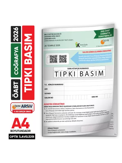 2026 MEB-AGS ÖABT Coğrafya Öğretmenliği ÖSYM Tıpkı Basım Kitapçığı Türkiye Geneli Deneme 2026 MEB-AGS ÖABT Coğrafya Öğretmenliği ÖSYM Tıpkı Basım Kitapçığı Türkiye Geneli Deneme