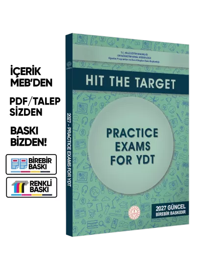 2027 YDT MEBİ İngilizce Practice Exams (Deneme Sınavları) Soru Bankası BASKI ÜCRETİ 2027 YDT MEBİ İngilizce Practice Exams (Deneme Sınavları) Soru Bankası BASKI ÜCRETİ