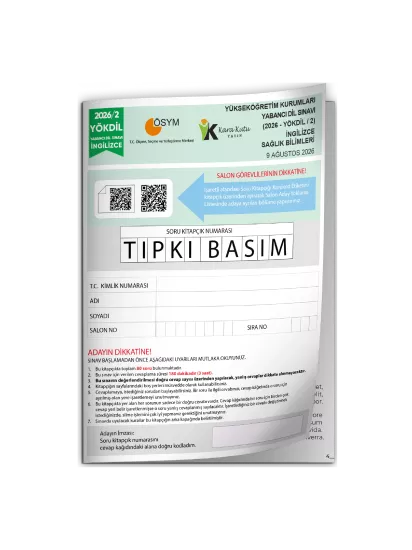 2026/2 YÖKDİL İngilizce SAĞLIK BİLİMLERİ ÖSYM Çıkmış Soru Tıpkı Basım Deneme Kitapçığı TG 2026/2 YÖKDİL İngilizce SAĞLIK BİLİMLERİ ÖSYM Çıkmış Soru Tıpkı Basım Deneme Kitapçığı TG