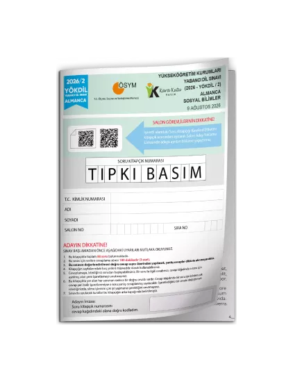 2026/2 YÖKDİL Almanca Sosyal Bilimler ÖSYM Çıkmış Soru Tıpkı Basım Deneme Kitapçığı Türkiye Geneli 2026/2 YÖKDİL Almanca Sosyal Bilimler ÖSYM Çıkmış Soru Tıpkı Basım Deneme Kitapçığı Türkiye Geneli