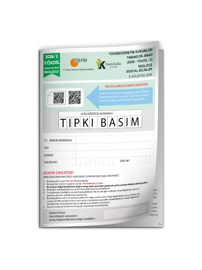 2026/2 YÖKDİL İngilizce SOSYAL BİLİMLER ÖSYM Çıkmış Soru Tıpkı Basım Deneme Kitapçığı Türkiye Geneli 2026/2 YÖKDİL İngilizce SOSYAL BİLİMLER ÖSYM Çıkmış Soru Tıpkı Basım Deneme Kitapçığı Türkiye Geneli
