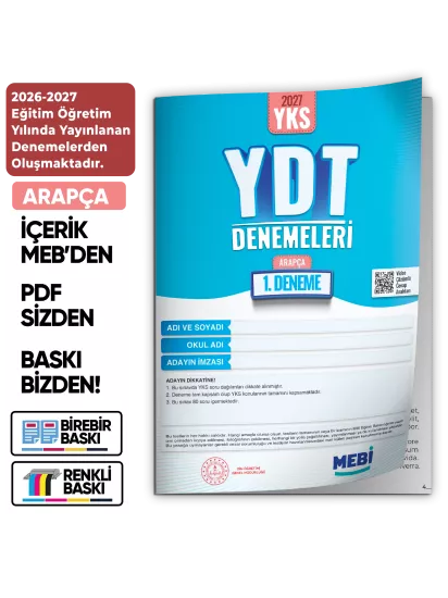 2027 YDT ARAPÇA MEBi-OGM ONLİNE Türkiye Geneli 1. Deneme Büyük Boy RENKLİ BASKI ÜCRETİ 2027 YDT ARAPÇA MEBi-OGM ONLİNE Türkiye Geneli 1. Deneme Büyük Boy RENKLİ BASKI ÜCRETİ